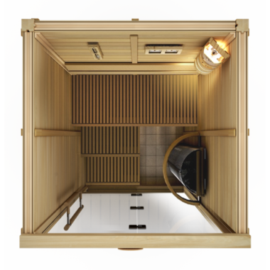 Сауна в сборе SAWO Glass Front 1414LS-G интерьер PIANO кедр без оборудования