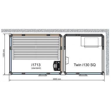 Комбинированная сауна с пародушевой кабиной Tylo Impression Twin 130SQ/1713 белый профиль