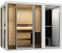 Комбинированная сауна с пародушевой кабиной Tylo Impression Twin 130/1713 белый профиль