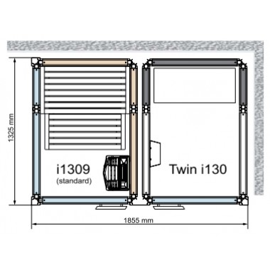 Комбинированная сауна с пародушевой кабиной Tylo Impression Twin 130/1309 белый профиль