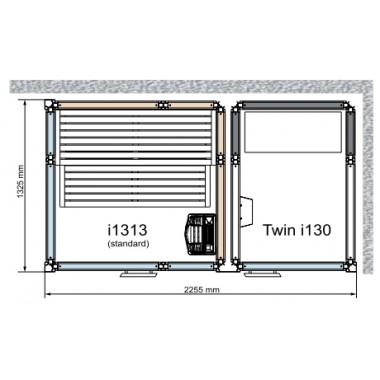 Комбинированная сауна с пародушевой кабиной Tylo Impression Twin 130/1313 белый профиль