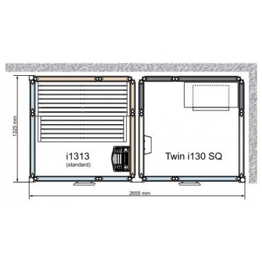 Комбинированная сауна с пародушевой кабиной Tylo Impression Twin 130SQ/1313 черный профиль