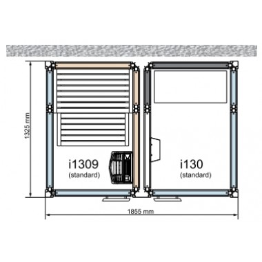 Комбинированная сауна с пародушевой кабиной Tylo Impression Twin 130/1309/W белый профиль