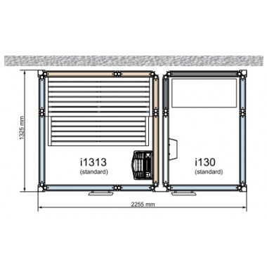 Комбинированная сауна с пародушевой кабиной Tylo Impression Twin 130/1313/W белый профиль