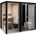 Комбинированная сауна с пародушевой кабиной Tylo Impression Twin 130SQ/1309 черный профиль