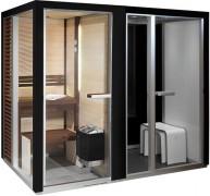 Комбинированная сауна с пародушевой кабиной Tylo Impression Twin 130SQ/1309 черный профиль