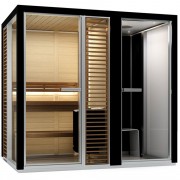 Комбинированная сауна с пародушевой кабиной Tylo Impression Twin 130/1313 черный профиль