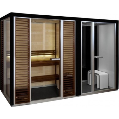 Комбинированная сауна с пародушевой кабиной Tylo Impression Twin 130SQ/1713 черный профиль
