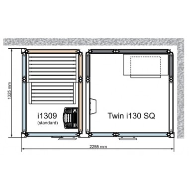Комбинированная сауна с пародушевой кабиной Tylo Impression Twin 130SQ/1309 черный профиль
