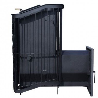 Дровяная печь для бани Варвара ТЕРМА Каменка Панорамная дверь с выносной топкой парная 12 – 24 м³