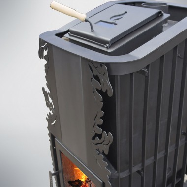 Печь для бани Варвара ТЕРМА Каменка мини Панорамная дверь без выносной топки парная 6 – 12 м³