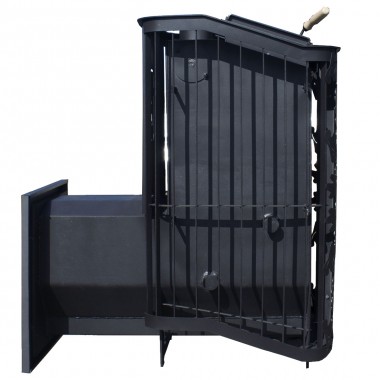 Печь для бани Варвара ТЕРМА Каменка мини Панорамная дверь с выносной топкой парная 6 – 12 м³