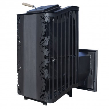 Печь для бани Варвара ТЕРМА Каменка мини Панорамная дверь с выносной топкой парная 6 – 12 м³