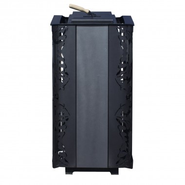 Печь для бани Варвара ТЕРМА Каменка мини Панорамная дверь с выносной топкой парная 6 – 12 м³