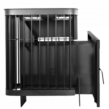 Печь для бани Варвара Каменка с панорамной дверью и выносной топкой на парную 12 – 24 м³