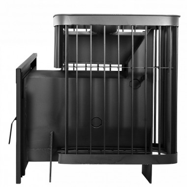 Печь для бани Варвара Каменка с панорамной дверью и выносной топкой на парную 12 – 24 м³