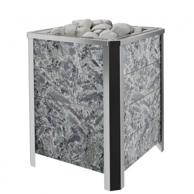 Электрическая печь Инжкомцентр ВВД Премьера М в камне Серпентинит «Бархат» 15 кВт (380В) до 18 м³